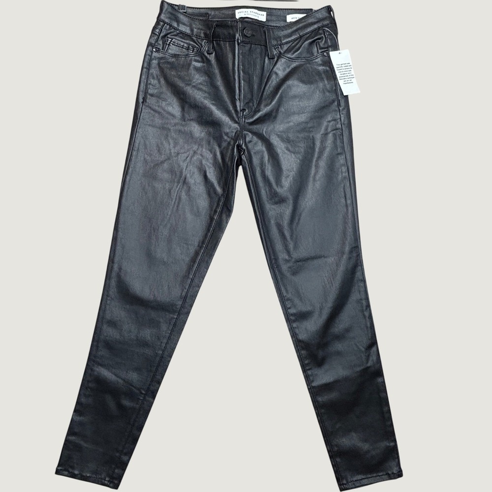 Sanctuary Social Standard Pants Womens 6 Black Coated Skinny Ankle NWT